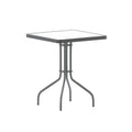 Flash Furniture Barker 23.5 Square Tempered Glass Metal Table, Silver
