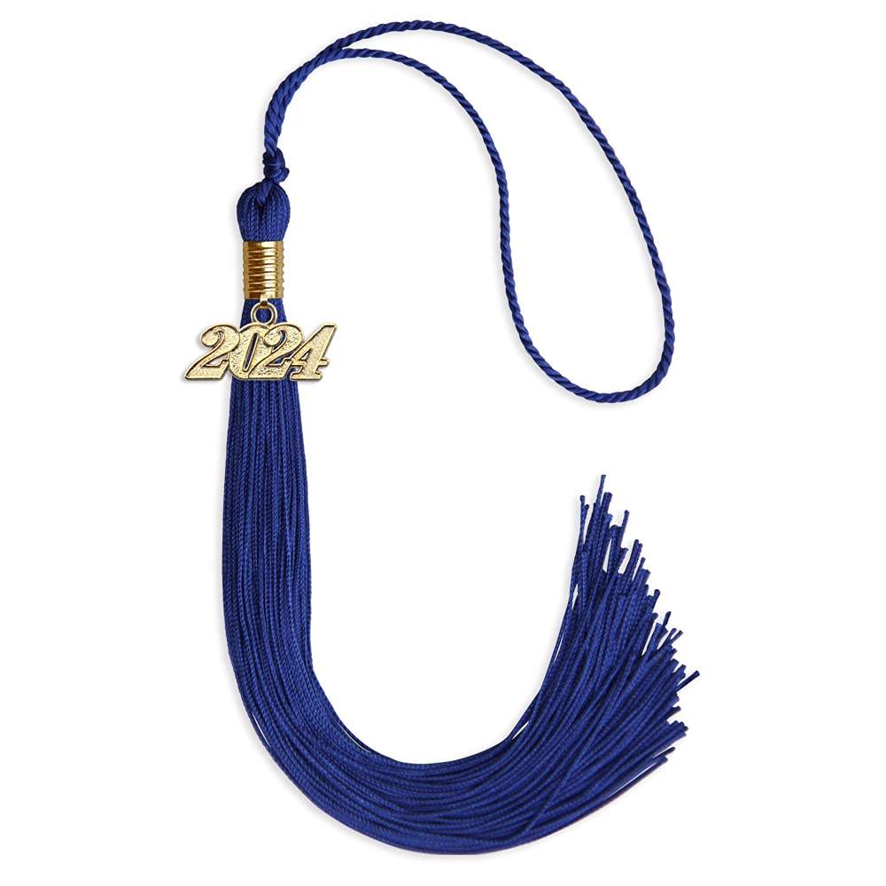 Endea Graduation Single Color Tassel with Gold Date Drop (Royal Blue, 2024)