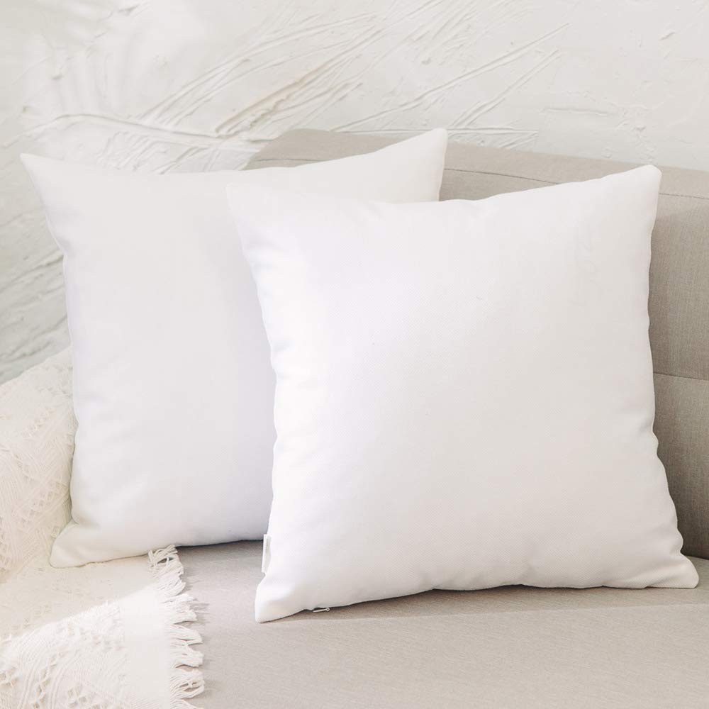 Natus Weaver 2 Piece White Mini Pillowcase Faux Linen Square Children Decorative Throw Cushion Cover Pillowcase With Smooth Hidd