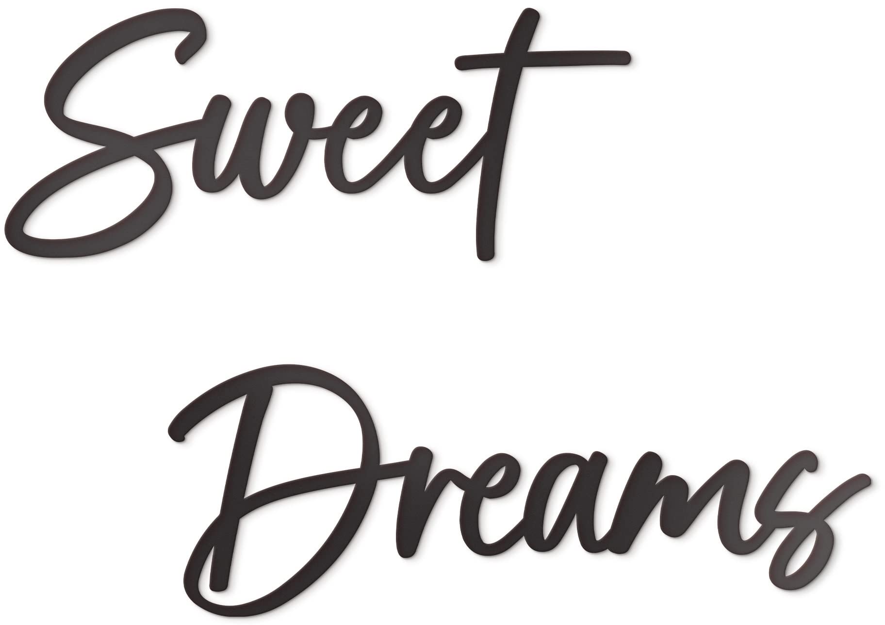 Vivegate Sweet Dreams Metal Sign Wall Art Decor  35X8 Black Modern Sweet Dreams Farmhouse Signs for Hanging Above Bed Wall De