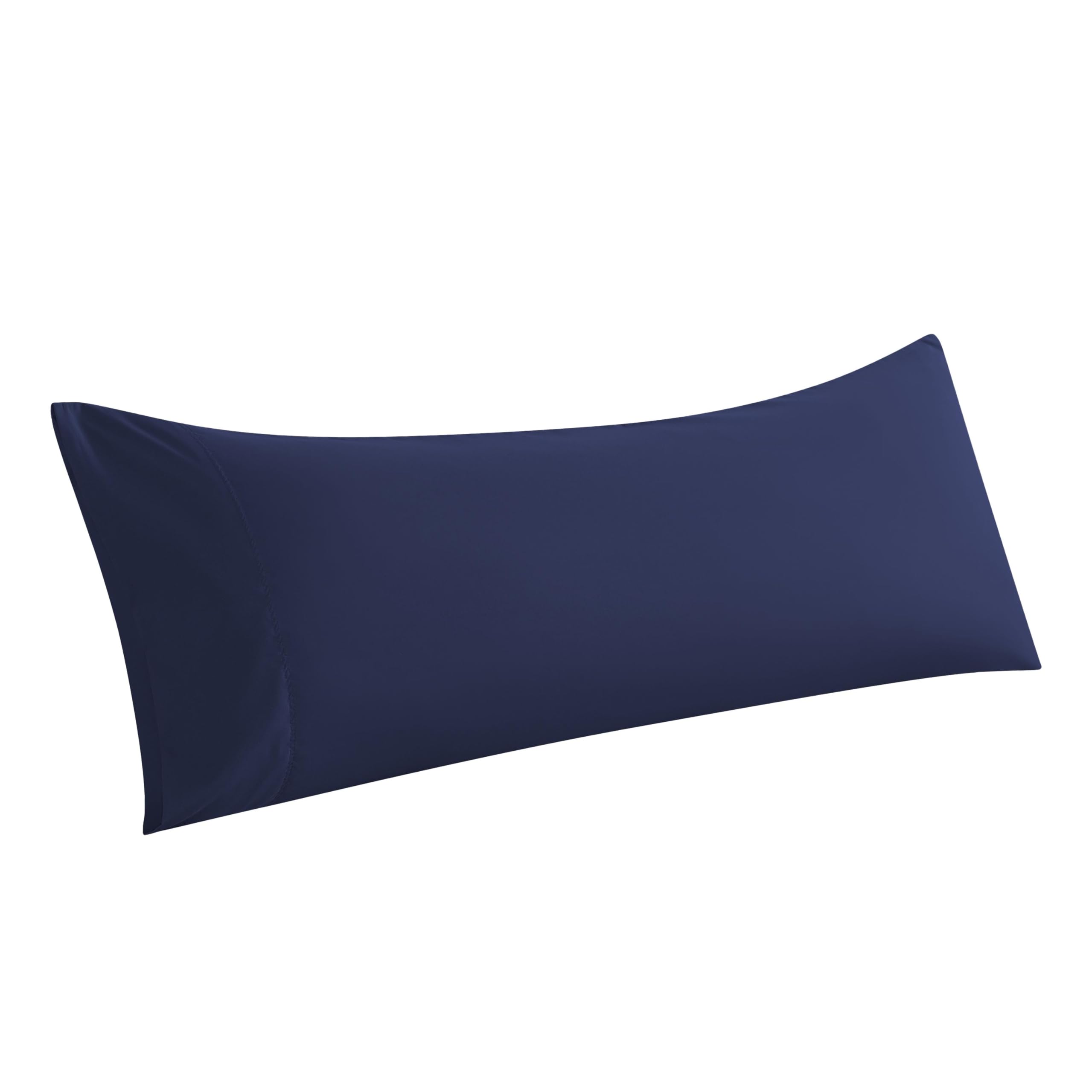 Whatsbedding Body Pillow Cover, Ultra Soft Microfiber Pillowcases, Breathable Long Pillow Case, Envelope Closure - Navy Blue (20