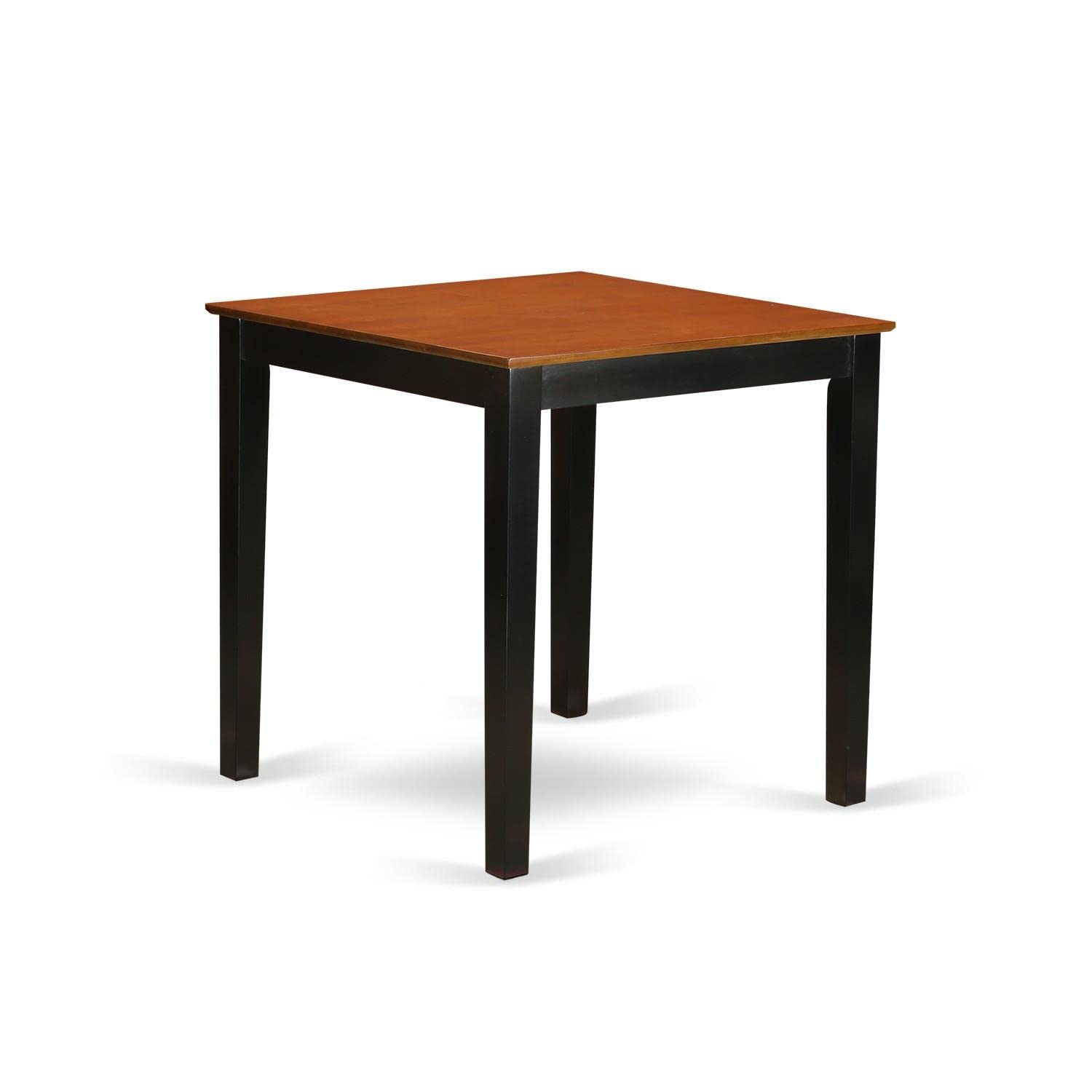 East West Furniture Pbt-Blk-T Square Counter Height Dining Table For Small Spaces, 36", Black & Cherry