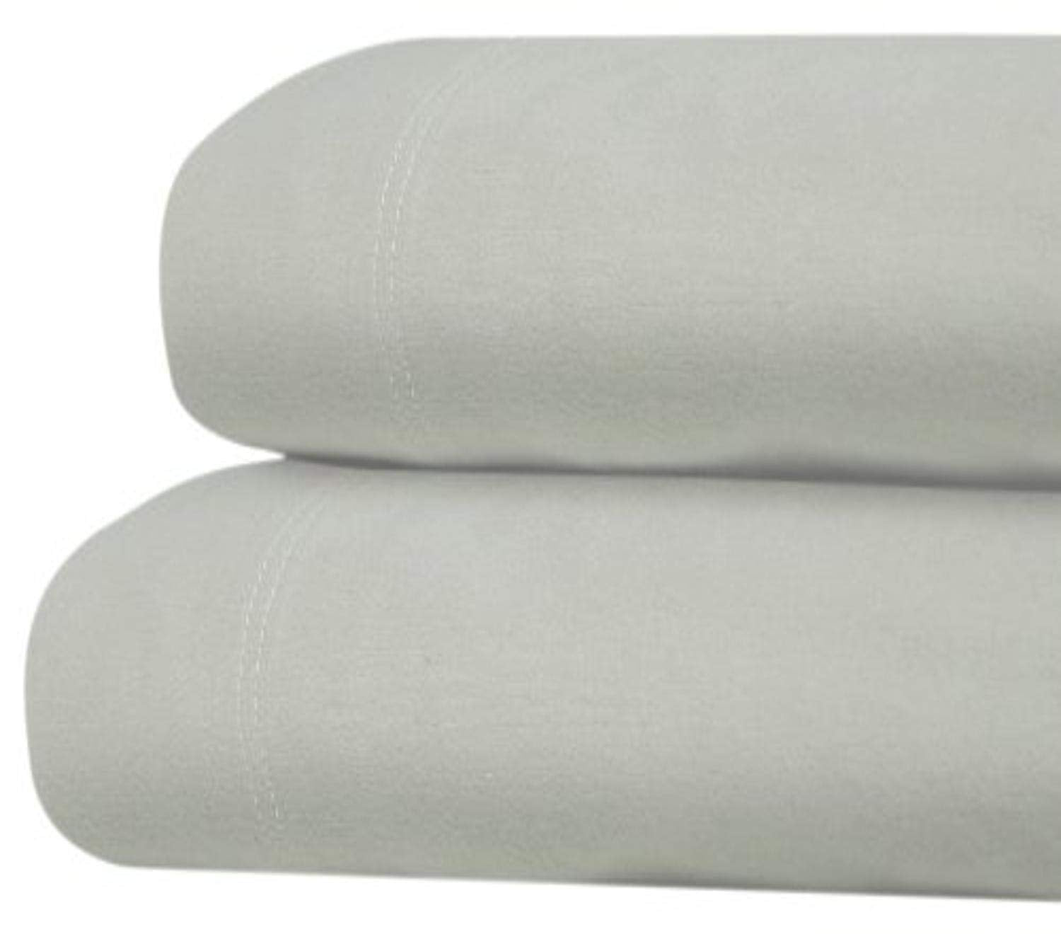 Tribeca Living Luxury Solid Flannel Deep Pocket Sheet Set, Platinum, Full
