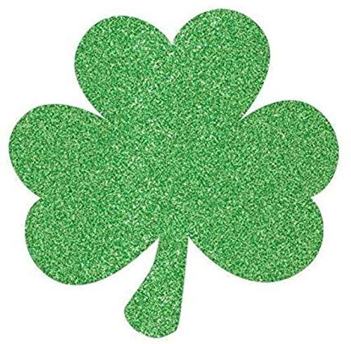 Mini Glitter Green Shamrock Paper Cutouts (4'' - 7'') Pack Of 10 | Perfect Decorations For St. Patrick'S Day Celebrations, Irish