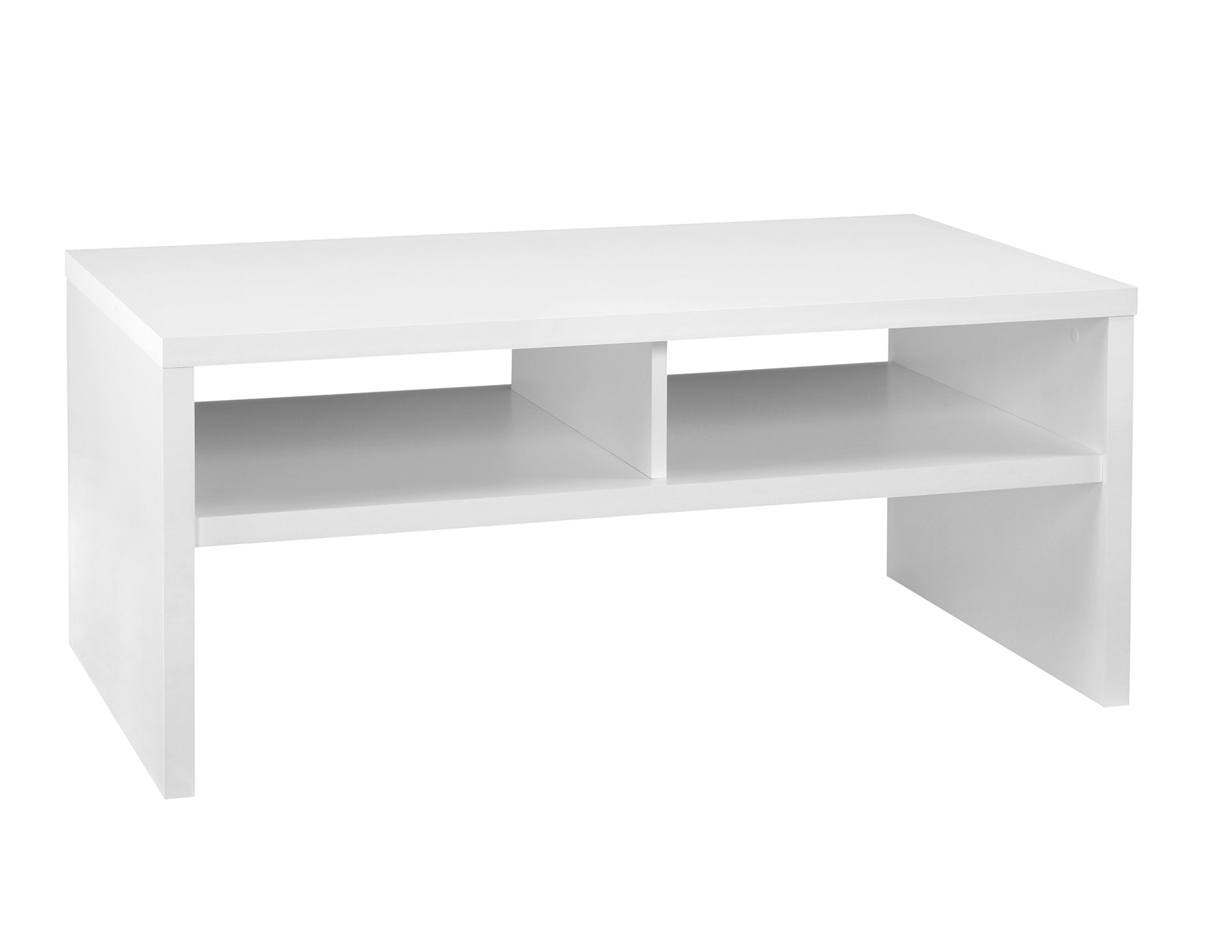 ClosetMaid 1654 Rectangular Coffee Table with Storage Shelves, White