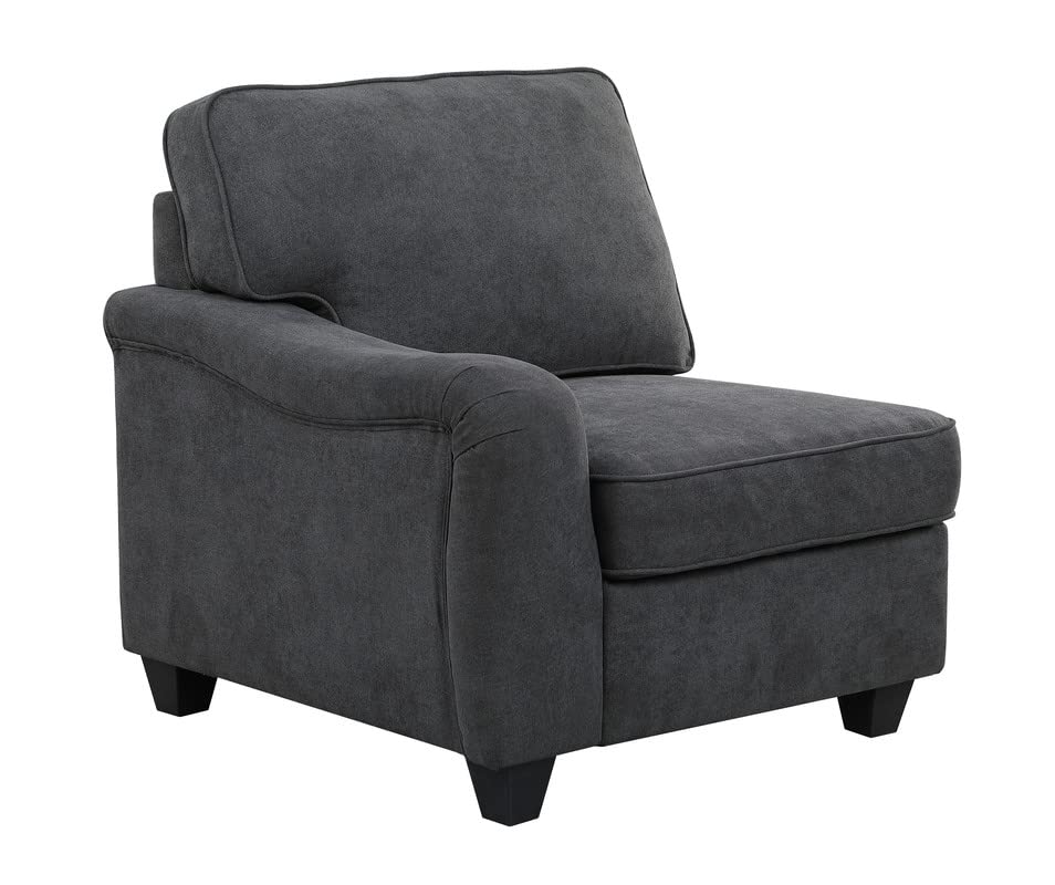 Lilola Home Leo Dark Gray Woven 8Pc Modular L-Shape Sectional Sofa and Ottoman