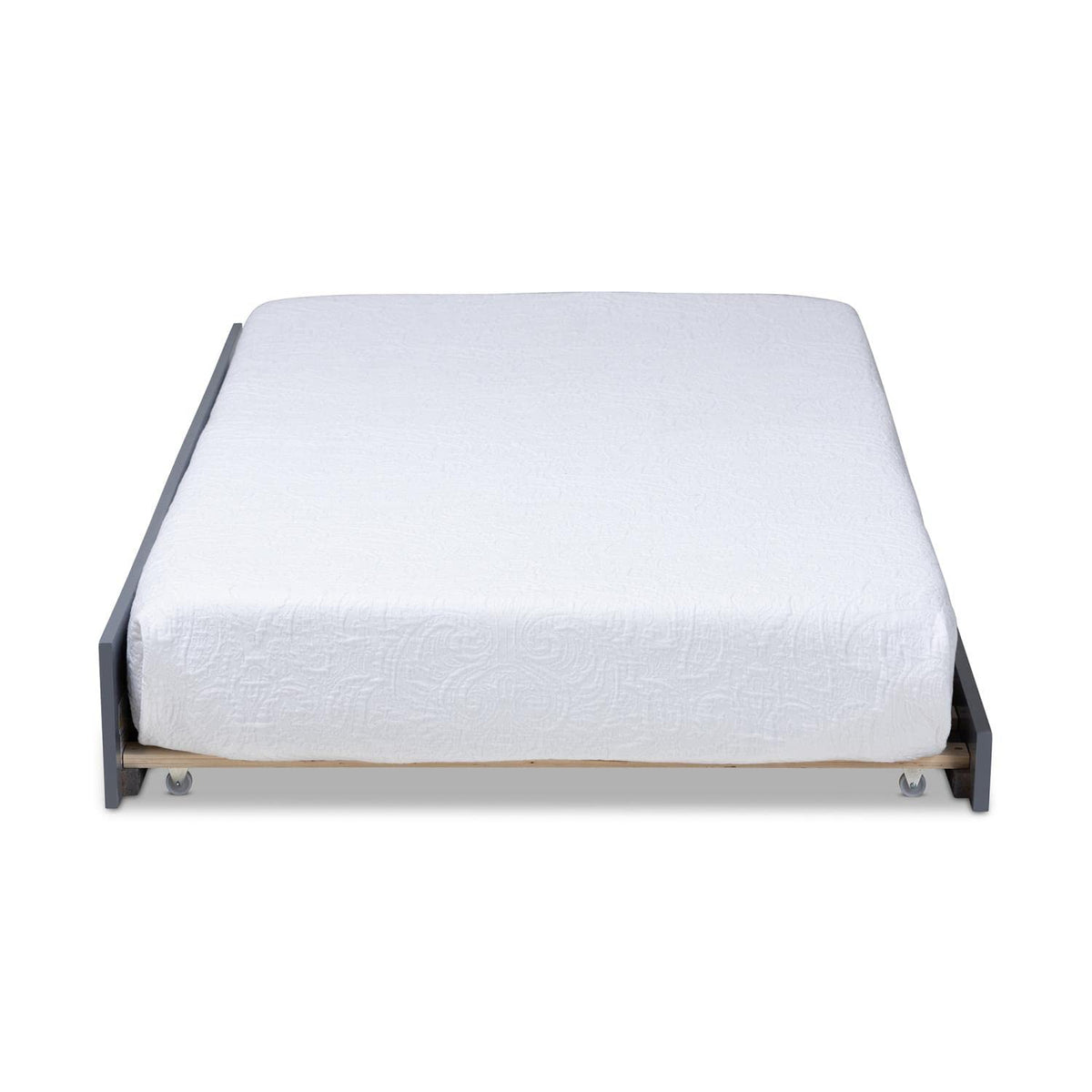 Baxton Studio Mariana Grey Wood Twin Size Bed with Trundle