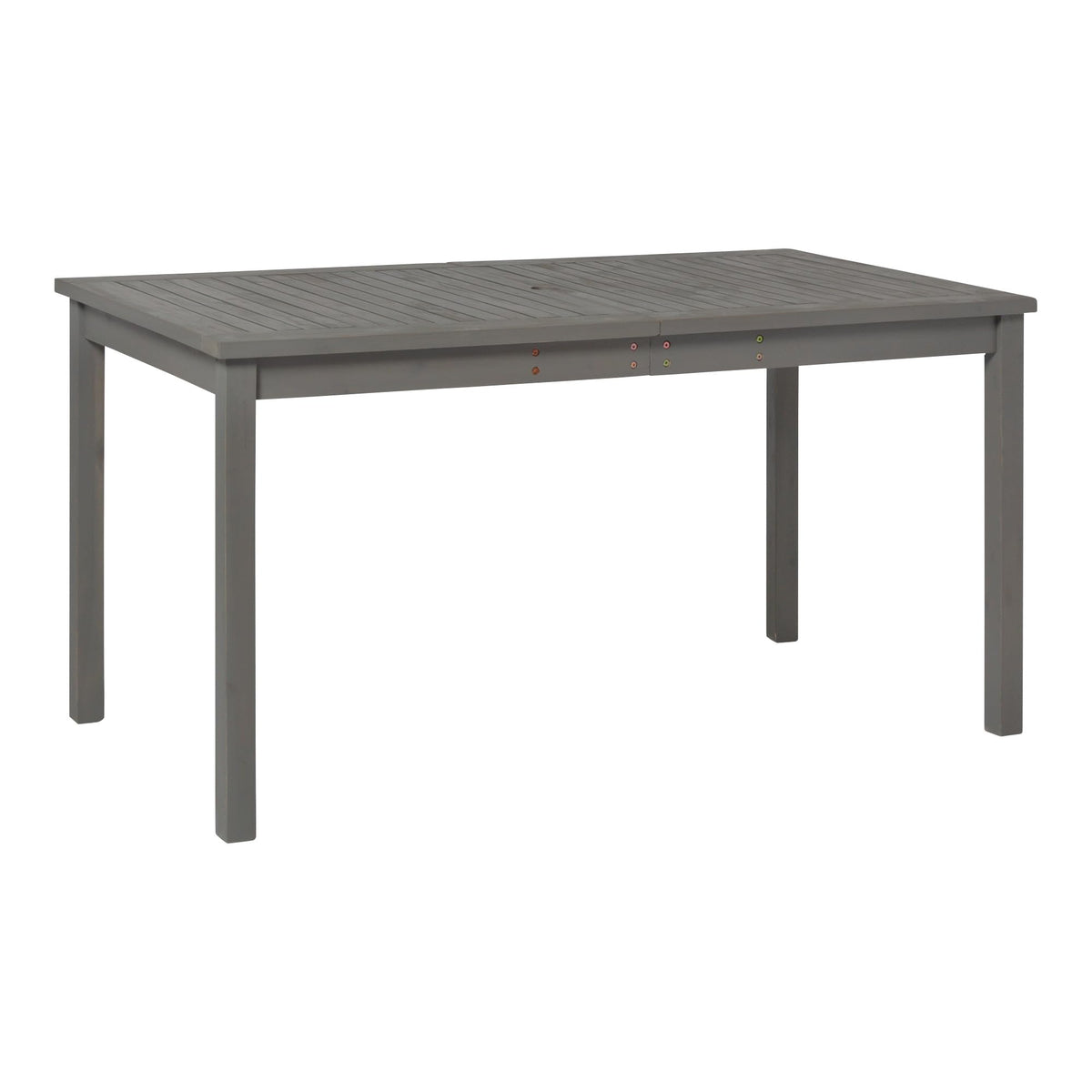 Walker Edison Dominica Contemporary Slatted Outdoor Dining Table, 34 Inch, Grey Wash