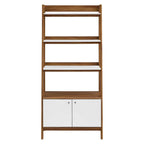 Modway Bixby Display Case, 33" Bookshelf, Walnut White