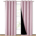 Nicetown 100% Blackout Window Curtain Panels, Heat And Cold Blocking Drapes With Black Liner For Nursery, 84 Inches Thermal Insu