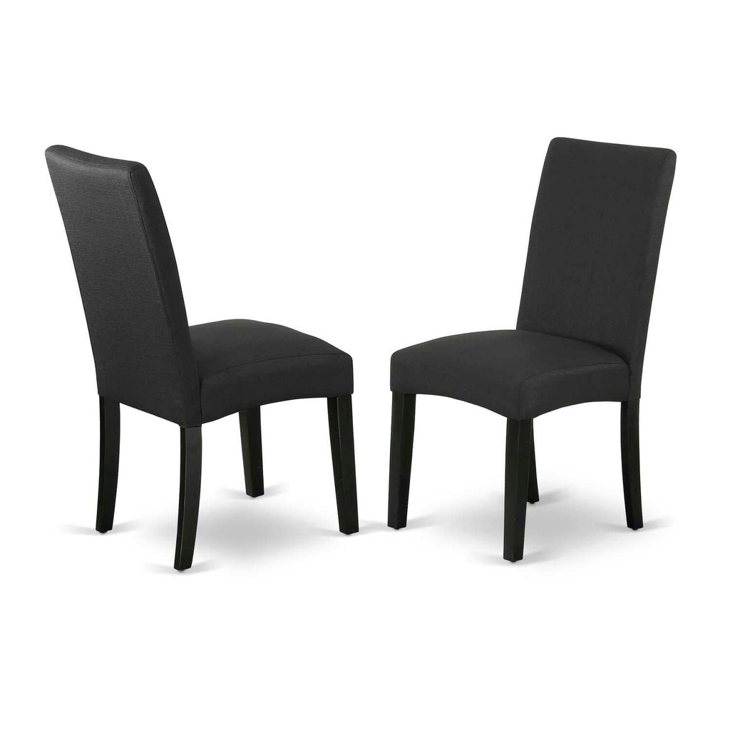 East West Furniture Amda5-Bch-C 5 Piece Dining Room Table Set Includes A Round Kitchen Table With Pedestal And 4 Linen Fabric Upholstered Dining Chairs, 36X36 Inch, Black & Cherry
