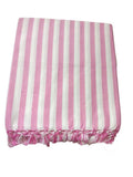 Bhagalpuri Silk Chadar Pink Striped Comforter A/C Rooms For All Season
