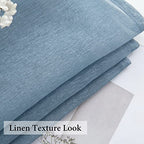 Miulee Dusty Blue Linen Textured Sheer Curtains For Bedroom Living Room Semi Transparent Farmhouse Window Curtain Panels Rod Pocket Light Blue Slate Blue 2 Panels W 54 X L 108 Inches Long