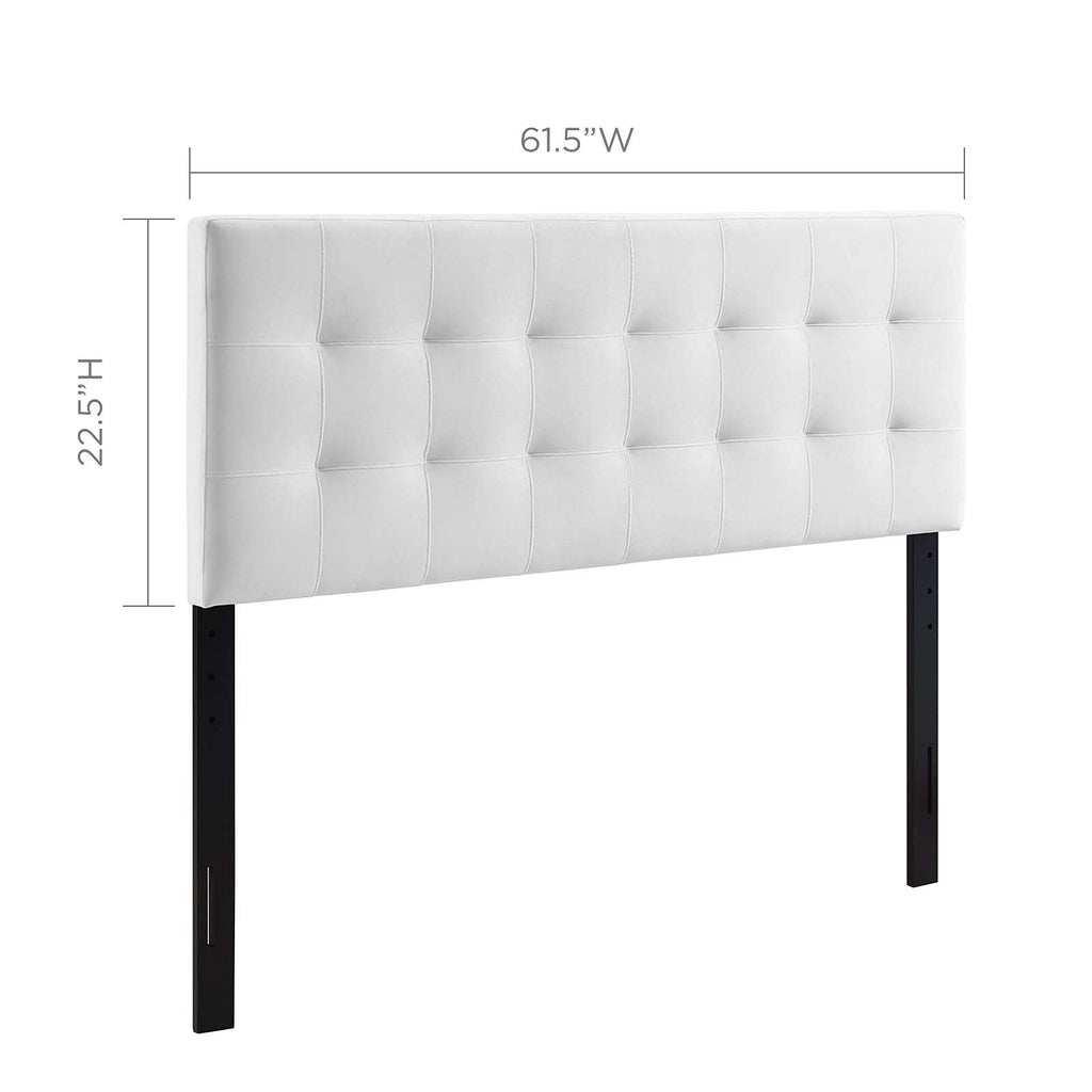 Modway Lily Queen Biscuit Tufted Performance Velvet Headboard, White