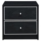 Acme Jabir 2-Drawer Wooden Accent Table in Black and Silver
