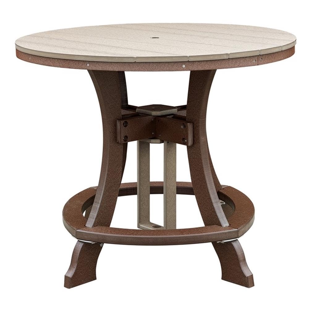 American Furniture Classics Five Piece Round Counter Height Dining Set, Weatherwood/Tudor Brown