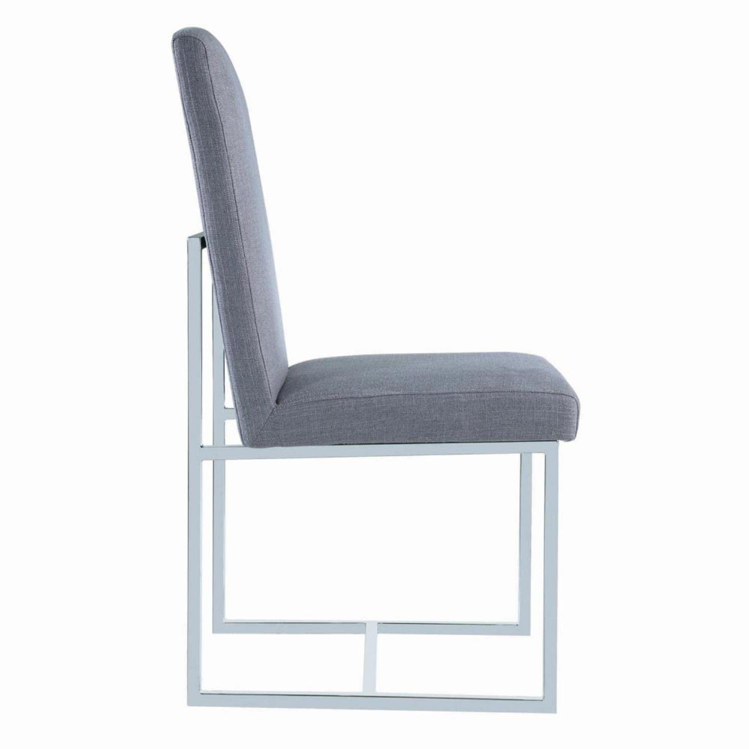 Jackson Floating Dining Chairs Grey and Polished Chrome (Set of 2) 107143