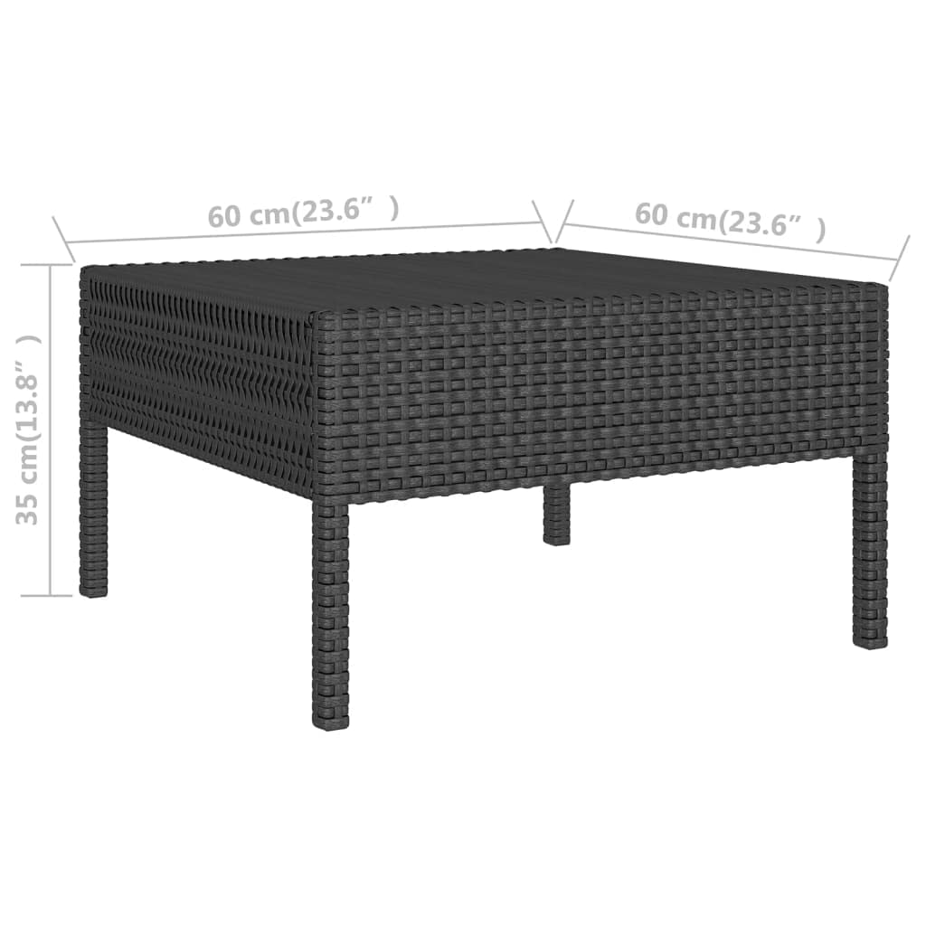 vidaXL Patio Lounge Set 5 Piece with Cushions Outdoor Garden Terrace Lounging Sofa Seating Seat Sitting Chair Furniture Poly Rattan Black