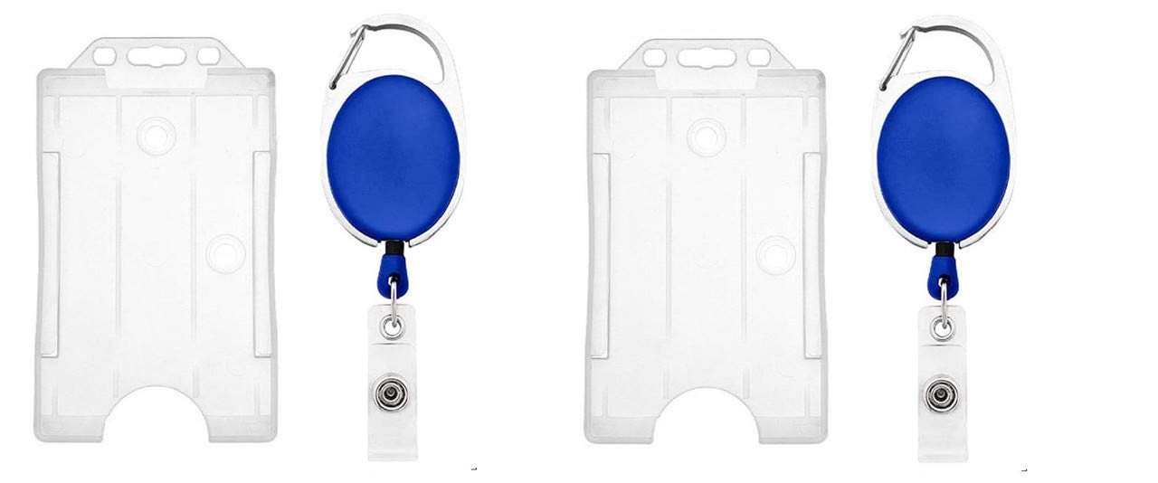 Fedus I.D. Card Retractable Holder Badge Yo Yo Clip + Card Holder Pack 2