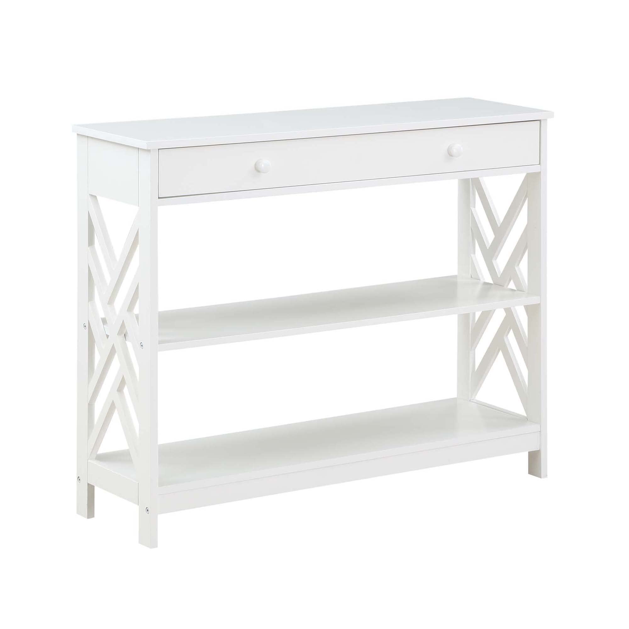 Convenience Concepts Titan 1-Drawer Console Table with Shelves, White