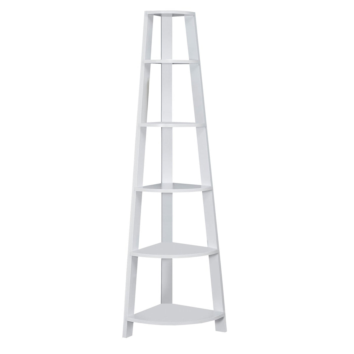 Casafoyer Stylish White Corner Accent Etagre With 5 Shelves ( Pack Of 2 )