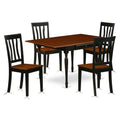 East West Furniture MZAN5-BCH-W 5 Piece Kitchen Table & Chairs Set Includes a Rectangle Dining Room Table with Dropleaf and 4 Di