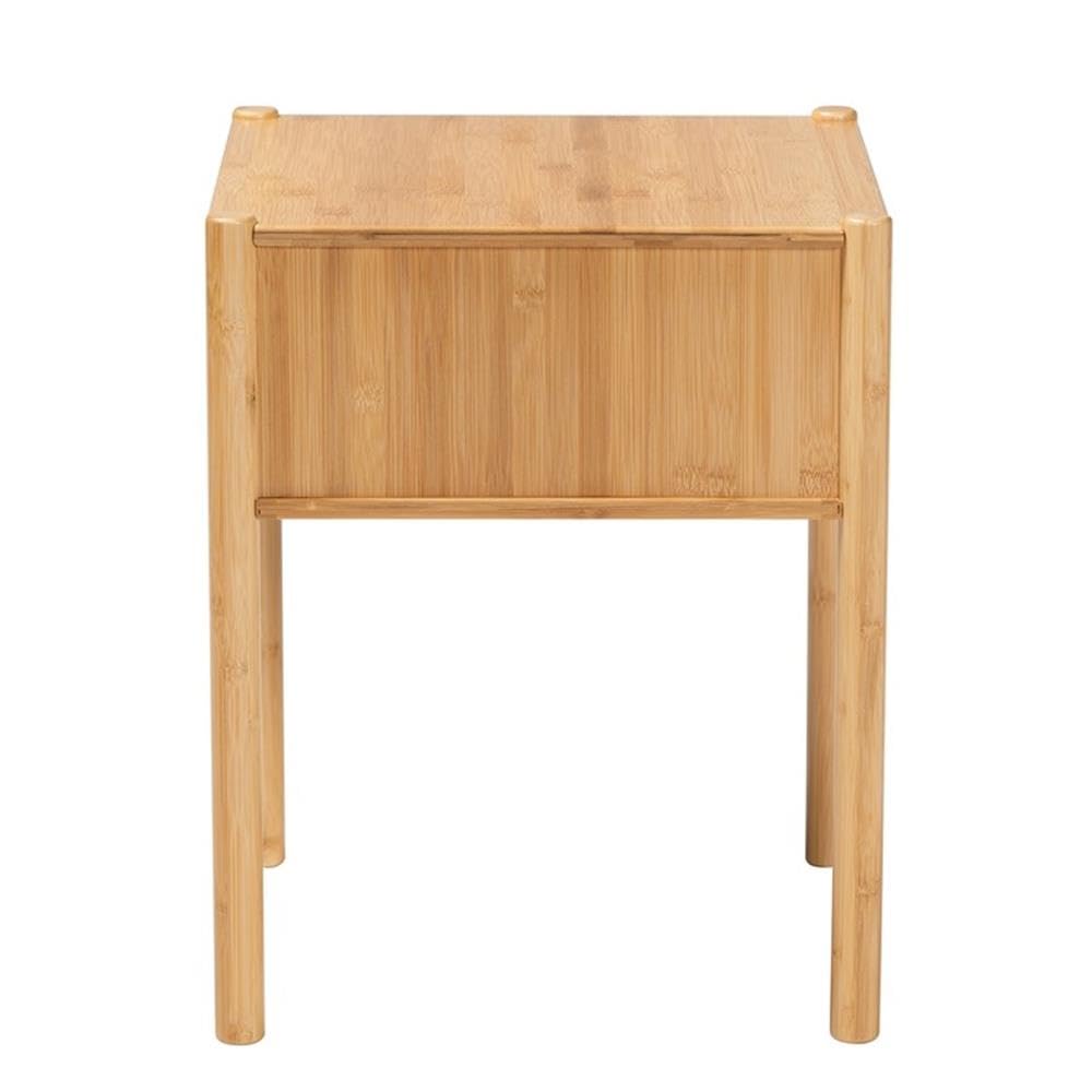 Baxton Studio Naresh Natural Brown Bamboo Wood 1-Drawer End Table