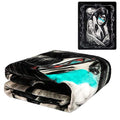 Dga Day Of The Dead Signature Collection Super Soft Queen Size Plush Blanket - Jaded