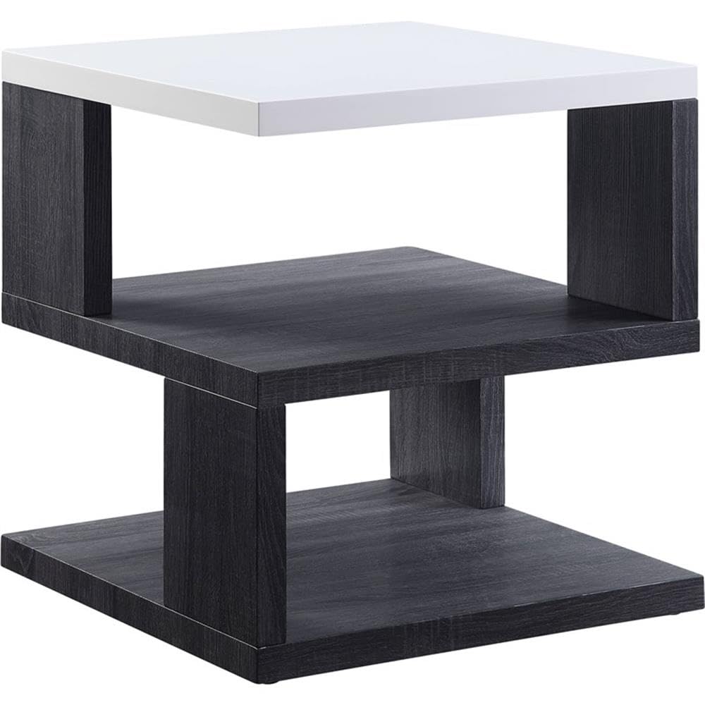 Acme Pancho End Table in Gray & White High Gloss