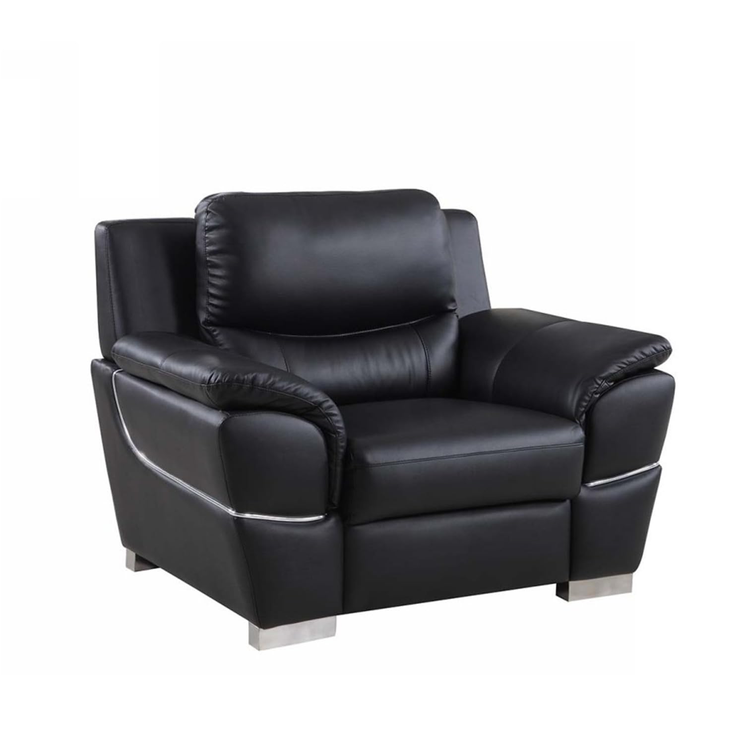 HomeRoots 37 Chic Black Leather Chair