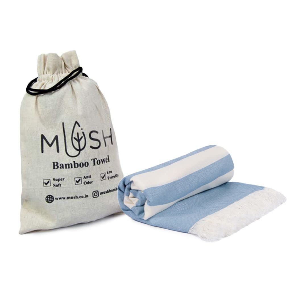 Mush 100% Bamboo Light Weight & UltraCompact Turkish Towel Super Soft, Absorbent, Quick Dry,AntiOdor Bamboo Towel For Bath,Tra