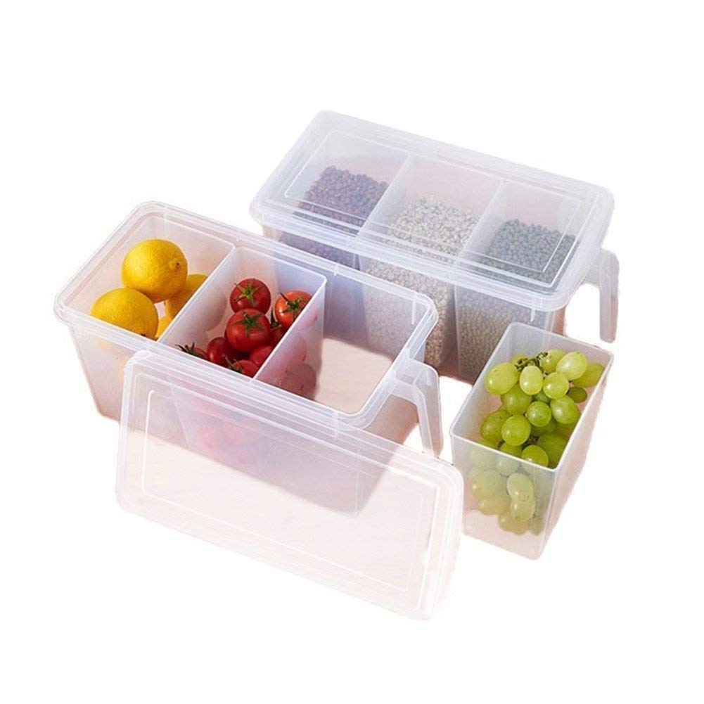 Dhruheer Fridge Storage Basket Shelf  Fridge Organiser Rack Space Saver Refrigerator Storage Organizer Basket With Lid, Transpa