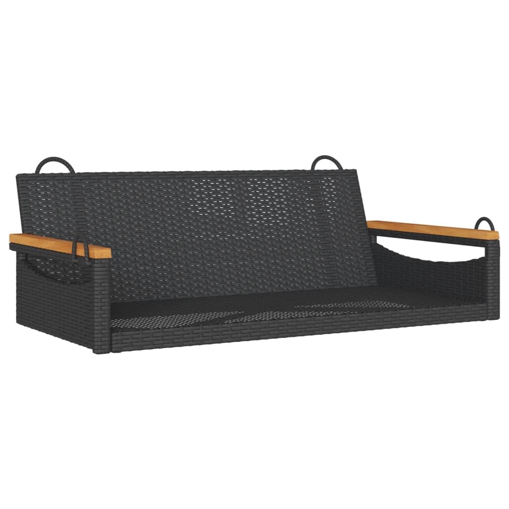 vidaXL Swing Chair Black 109x62x40cm Resin Braided