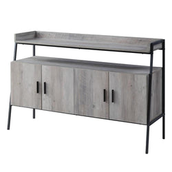 Acme Samiya Wooden 1-Shelf TV Stand with 4 Doors in Gray Oak and Black