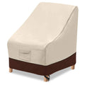 Vailge High Back Patio Chair Cover,Waterproof Outdoor Chair Covers,600D Heavy Duty Dining Cahir High-Back Chair Lawn Patio Furniture Cover - 35 L X 28W X 35' H, Beige & Brown