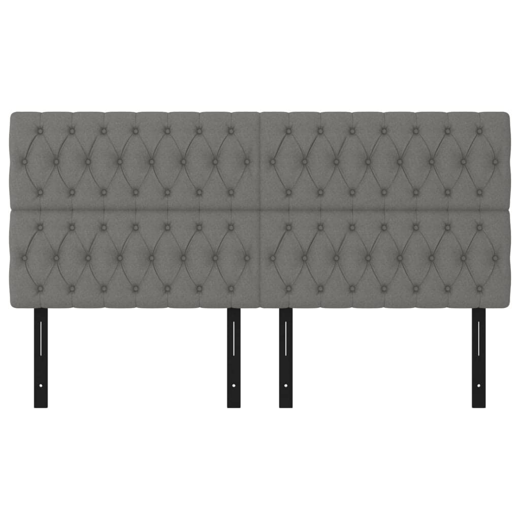 vidaXL Headboard 4 Pcs, Upholstered Headboard for Bed Home, Bed Headboard with Wooden Leg, Bedroom Furniture, Dark Gray 31.5"x2.8"x30.7"/34.6" Fabric