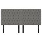 vidaXL Headboard 4 Pcs, Upholstered Headboard for Bed Home, Bed Headboard with Wooden Leg, Bedroom Furniture, Dark Gray 31.5"x2.8"x30.7"/34.6" Fabric