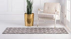 Unique Loom Trellis Frieze Collection Area Rug - Rounded (2' X 10' Runner, Dark Gray/ Ivory)