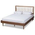Baxton Studio Sora Mid-Century Modern Ash Walnut Finished Wood Full Size Platform Bed