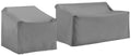 Crosley Furniture Patio Furniture Covers, Waterproof 2-Piece Cover Set For Outdoor Chair And Loveseat, Gray