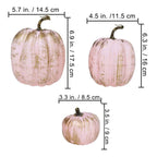 7 Pcs Assorted Artificial Gold Brushed Pink Pumpkins Rustic Decorative Pumpkins Foam Pumpkins For Fall Halloween Harvest Wedding