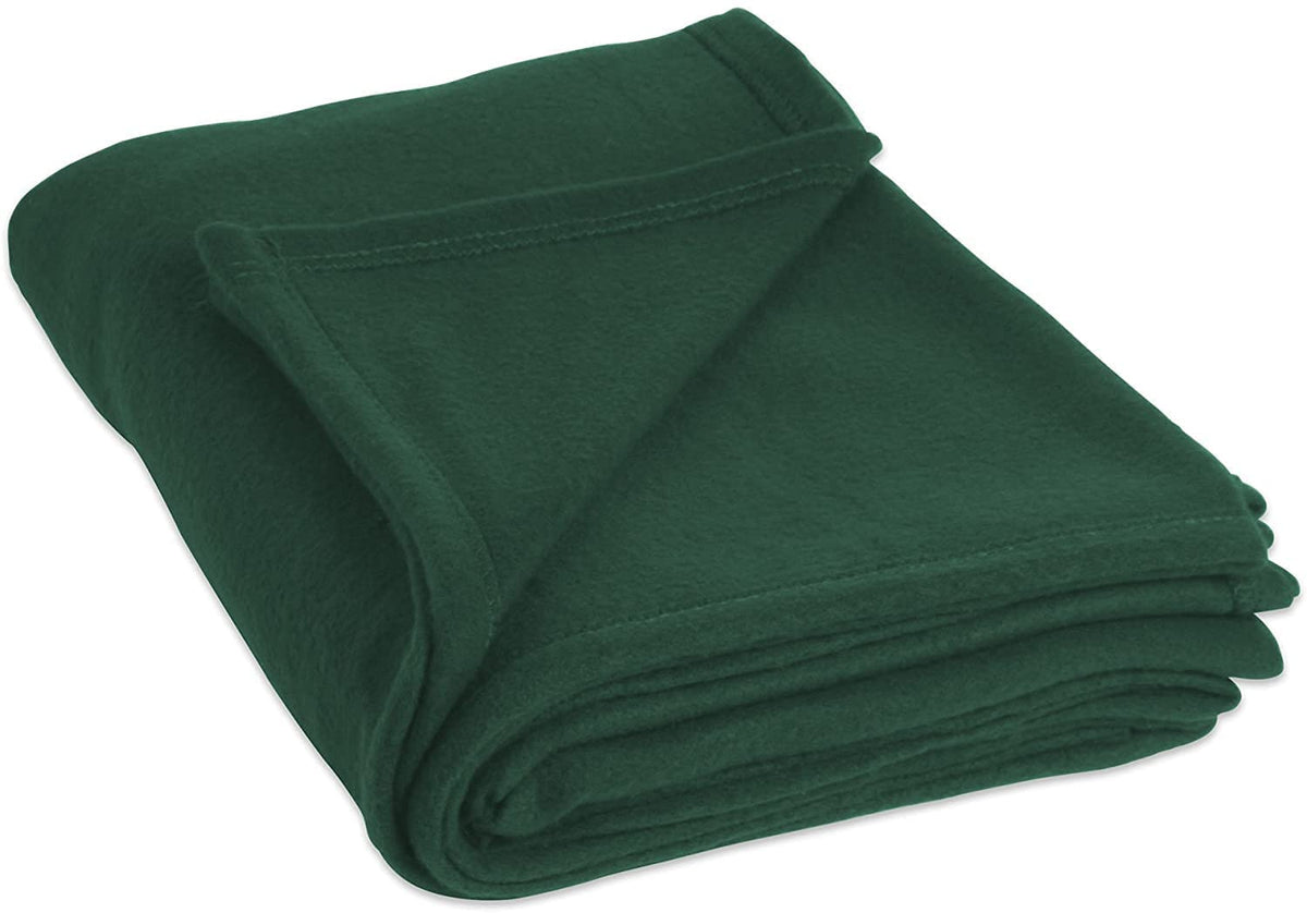 BREVARD 300 TC Solid/Plain Light Weight Polar Fleece Double Panipat Famous Warm or Hot AC Blanket (90X90) Inches, Olive