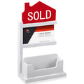 Weysat Real Estate Business Card Holder Wooden Display Stand Farmhouse Business Card Organizer Real Estate Agent Gifts Supplies 