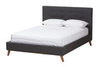 Baxton Studio Valencia Dark Grey Fabric Upholstered Queen Size Bedroom Set