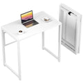 GreenForest Folding Desk for Small Spaces,31.5 in No-Assembly Small Computer Desk for Home Office,Space Saving Foldable Table St