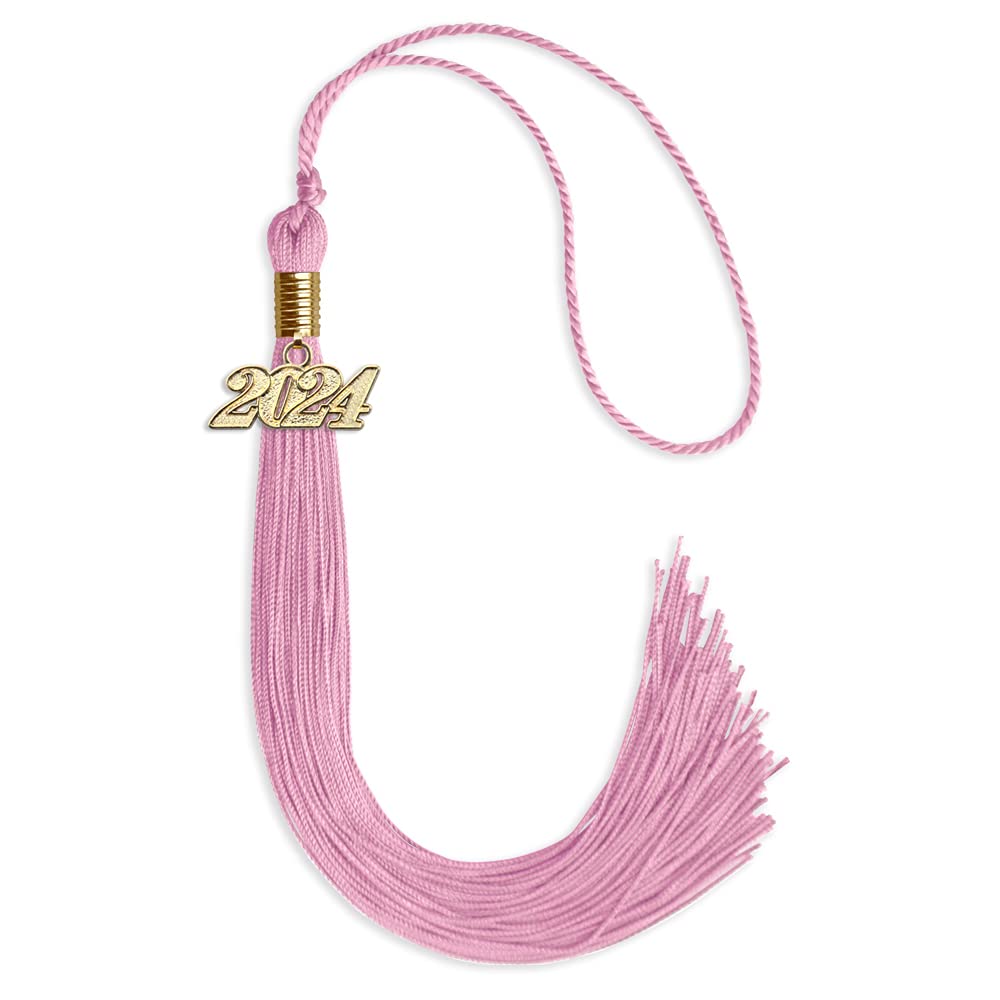 Endea Graduation Single Color Tassel with Gold Date Drop (Pink, 2024)