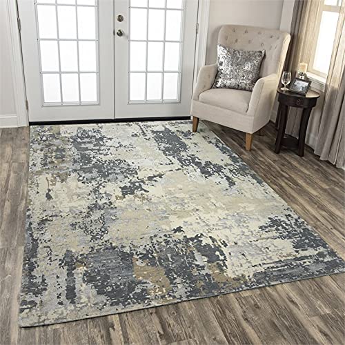 Noble 6' X 9' Abstract Ivory/Gray/Brown/Beige Hand Knot Area Rug