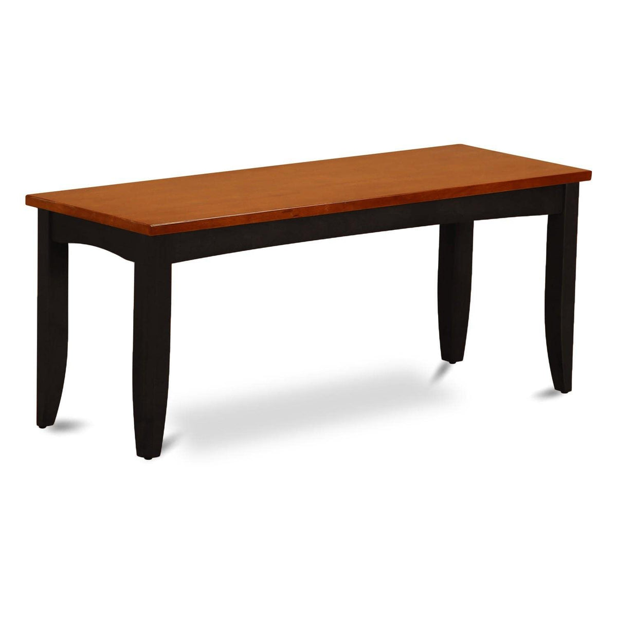 East West Furniture PFB-BLK-W Parfait Dining Room Bench with Solid Wood Seat, 52x15x17 Inch, Black
