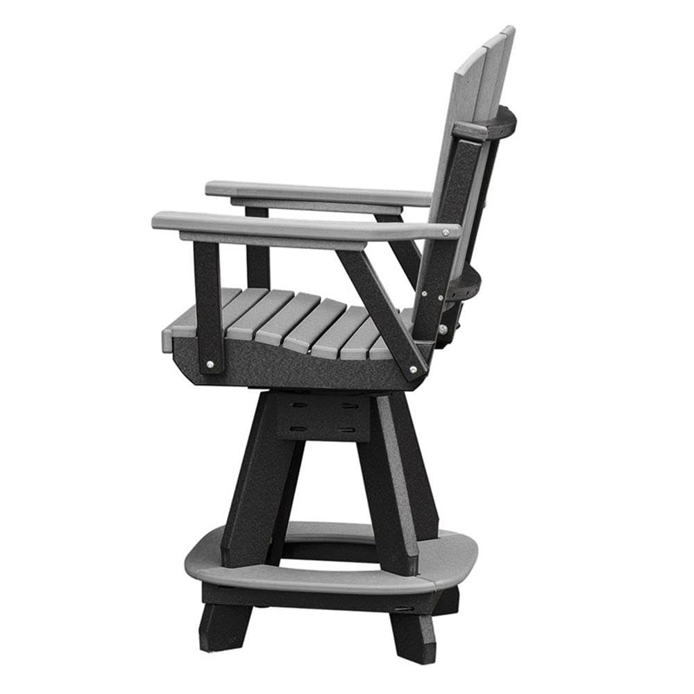 American Furniture Classics OS Home and Office Model 130-C-LGB Arm Light Gray on a Black Base Counter Height Swivel Dining Chair