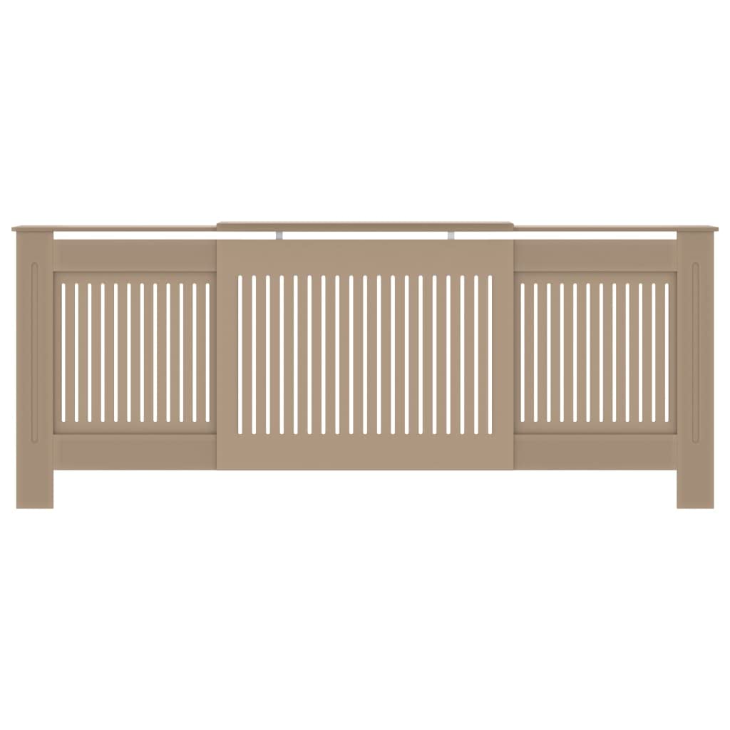 vidaXL Radiator Cover with Adjustable Length, Slatted Design Heater Cover Cabinet with Storage Shelf, Hide Cluttered Pipes, MDF, 55.5-80.7''x7.5''x32.1'', Brown